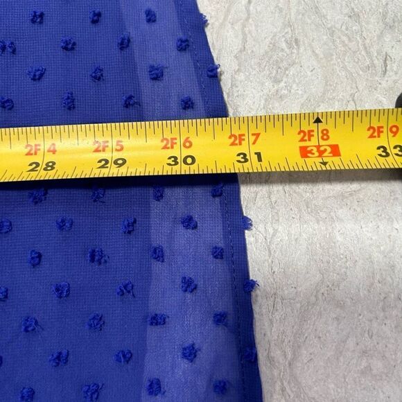 Andree By Unit Women’s Purple Swiss Dot Key Hole Ruffle Top Plus Size 2X - Picture 13 of 14